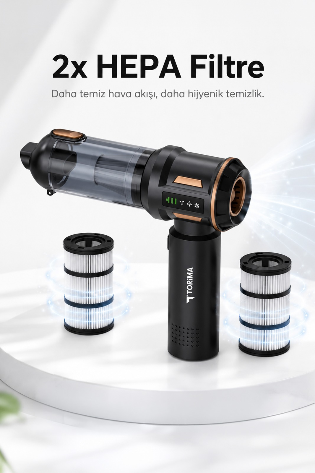 TORIMA LT-100 4'ü 1 Arada Mini Çok Fonksiyonlu Araç ve Ev Kullanımı İçin Şarjlı El Süpürgesi Siyah