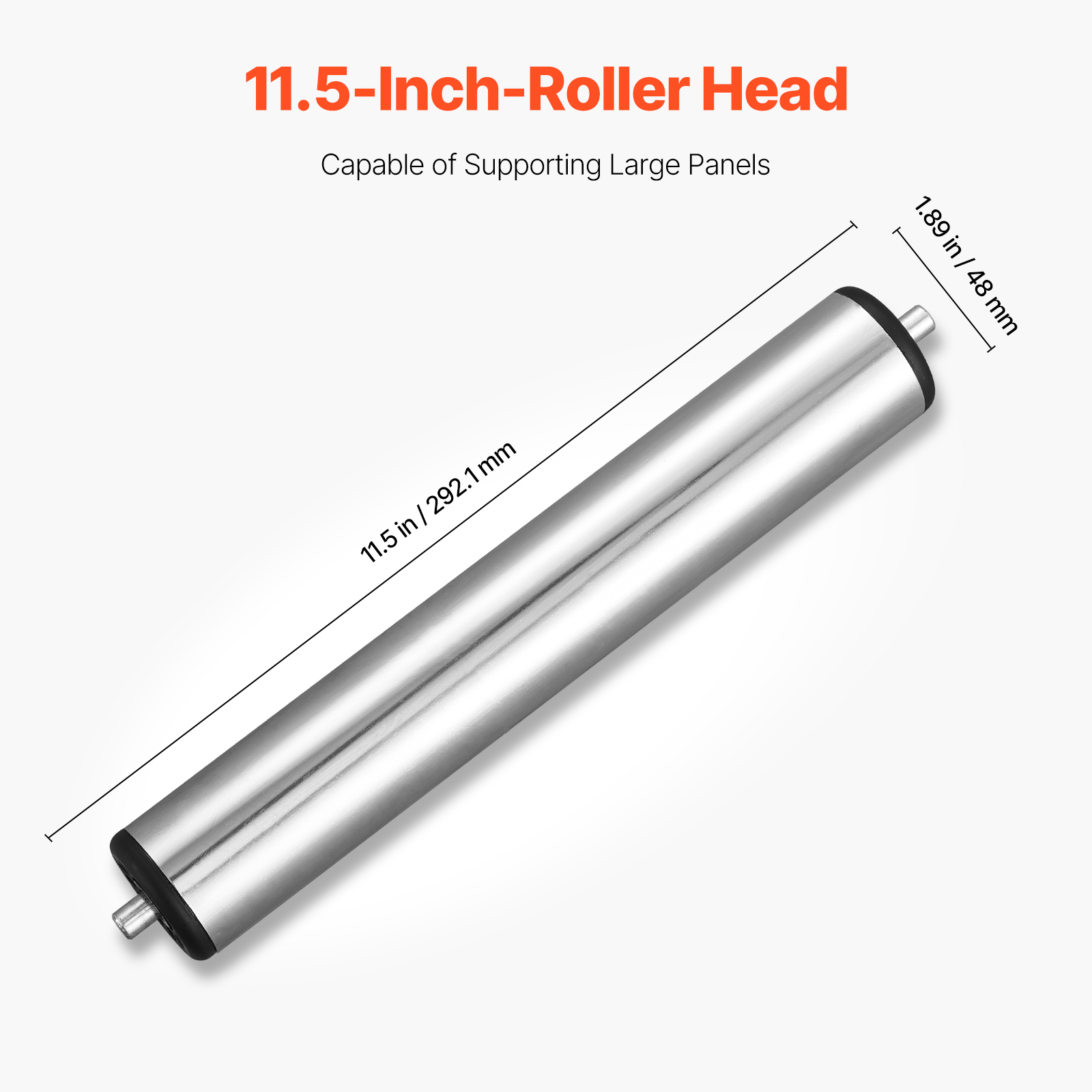 Cabezal de rodillo de 11.5 pulgadas con dimensiones de 292.1 mm y 48 mm sobre fondo blanco.
