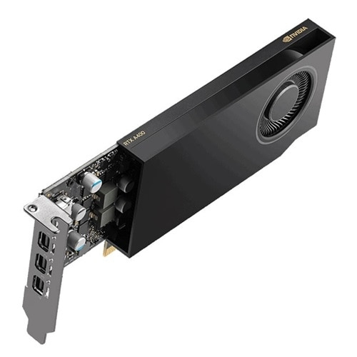 A black NVIDIA RTX A400 graphics card with a single fan and metal I/O bracket on a white background.
