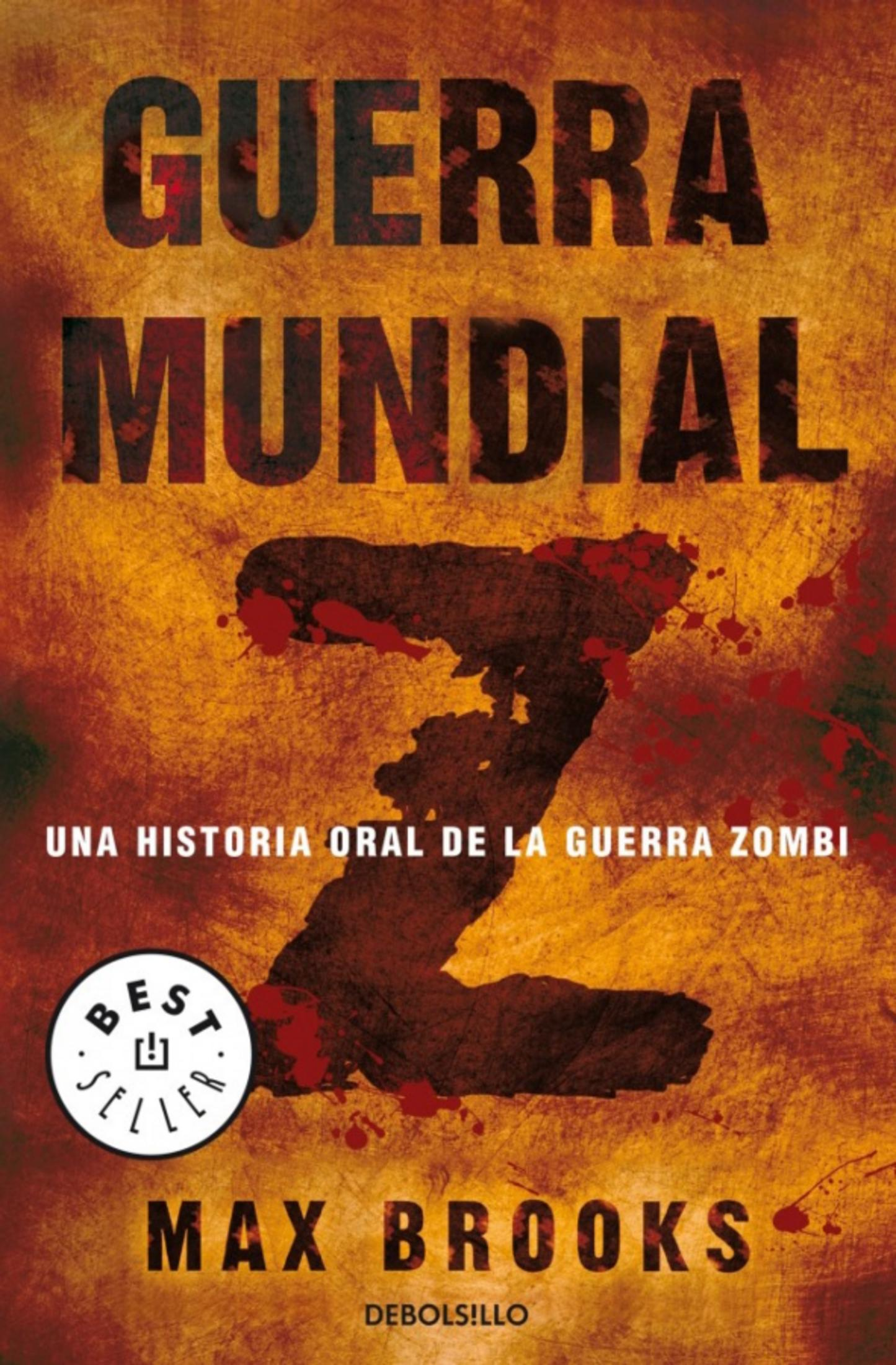 Portada del libro Guerra Mundial Z de Max Brooks, con una gran Z negra sobre un fondo naranja oxidado y envejecido.