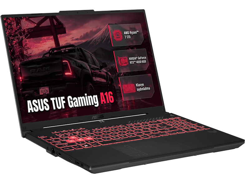 ASUS TUF Gaming A16 6 GB RTX4050 Gaming FA607NUQ-RL049 003 AMD