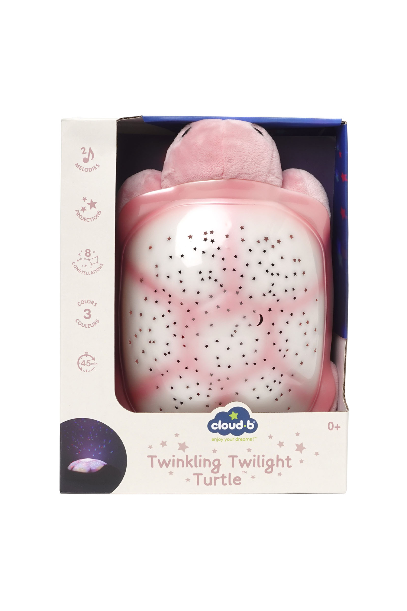 Pembe Cloud b Twinkling Twilight Turtle gece lambası kaplumbağa kutusu.