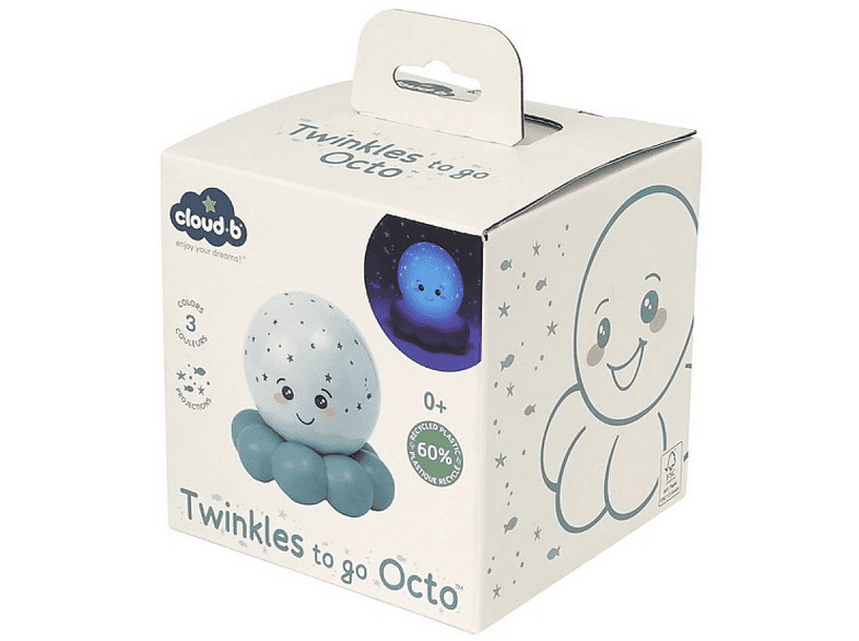 CLOUD B Parıldayan Yıldızlı Ahtapot 11 cm Gece Lambası Mavi