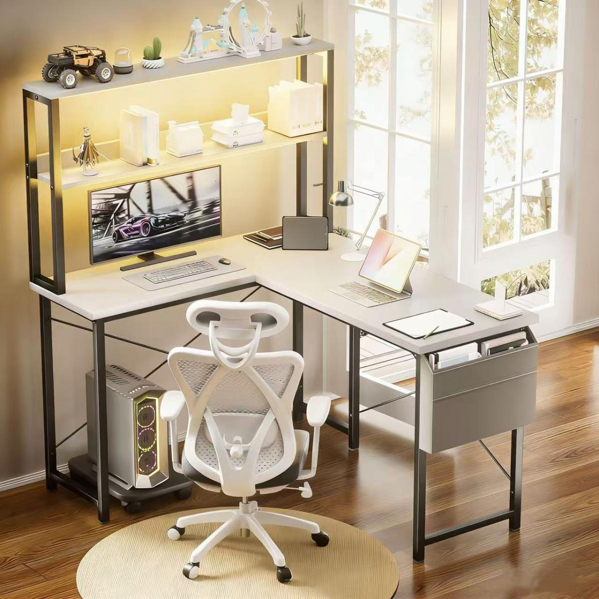 FLYSTAR 148cm XL L-förmiger mit LED Gaming Computertisch | MediaMarkt