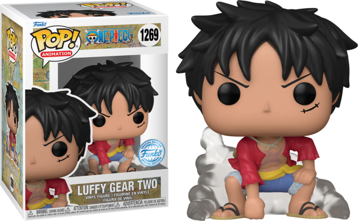 Luffy Gear Two Funko Pop Vinylfigur mit Schachtel.