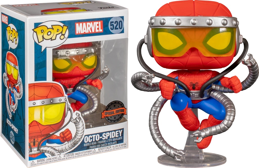 Funko Pop Marvel Octo-Spidey Figur mit Box.