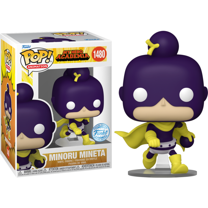 Minoru Mineta Funko Pop Figur mit Verpackung auf schwarzem Hintergrund.