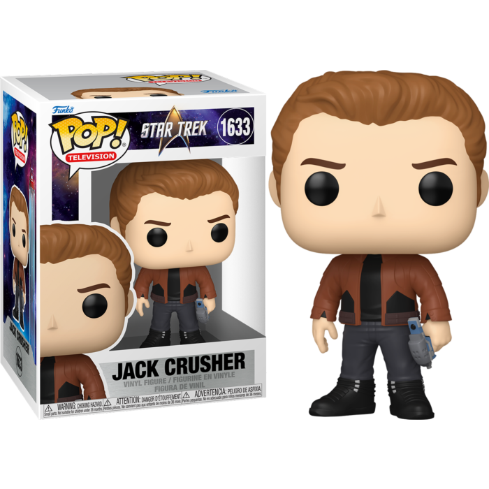 Figura de vinilo Funko Pop Jack Crusher número 1633, con chaqueta marrón, camisa negra, pantalones y una pequeña herramienta.