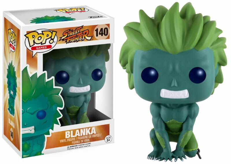 Grüne Blanka Funko Pop Vinylfigur mit wildem Haar und Box.