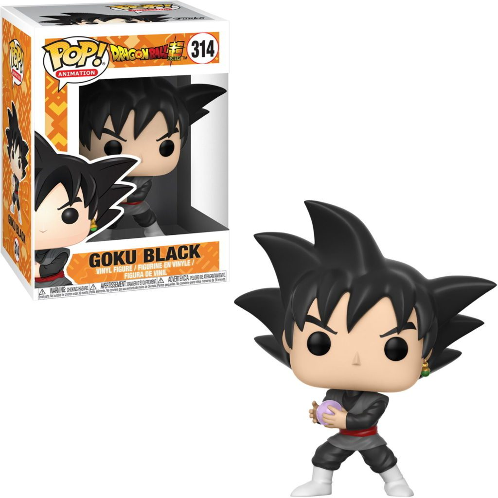 Figurka winylowa Funko Pop Goku Black z kulą i pudełkiem.