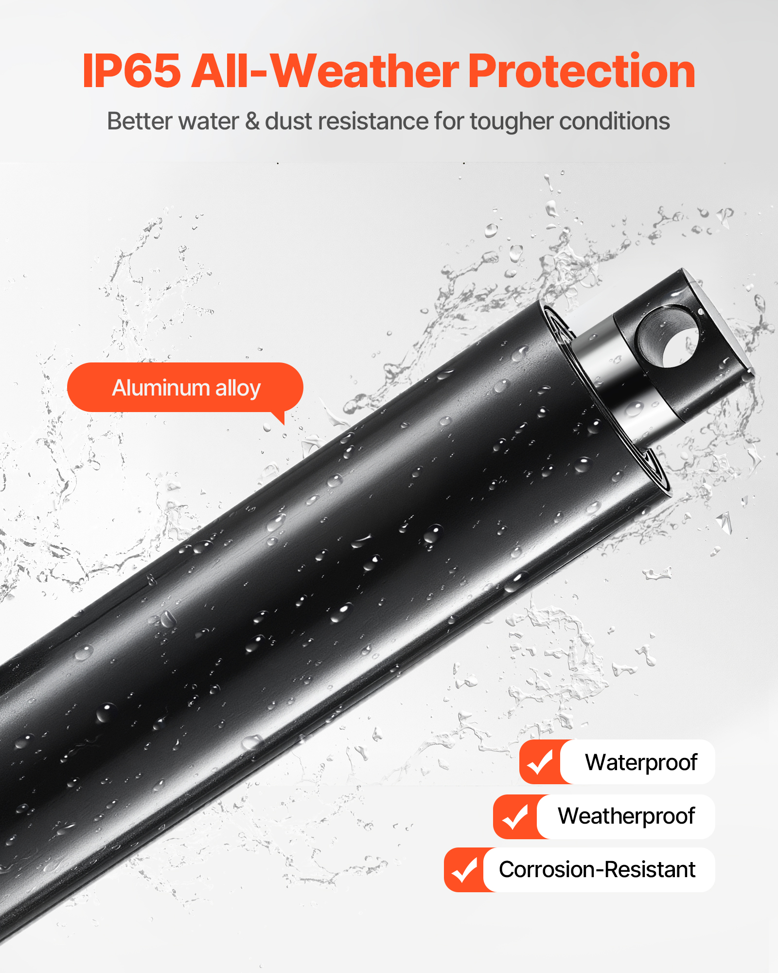 Cilindro de aleación de aluminio IP65 resistente al agua, intemperie y corrosión.