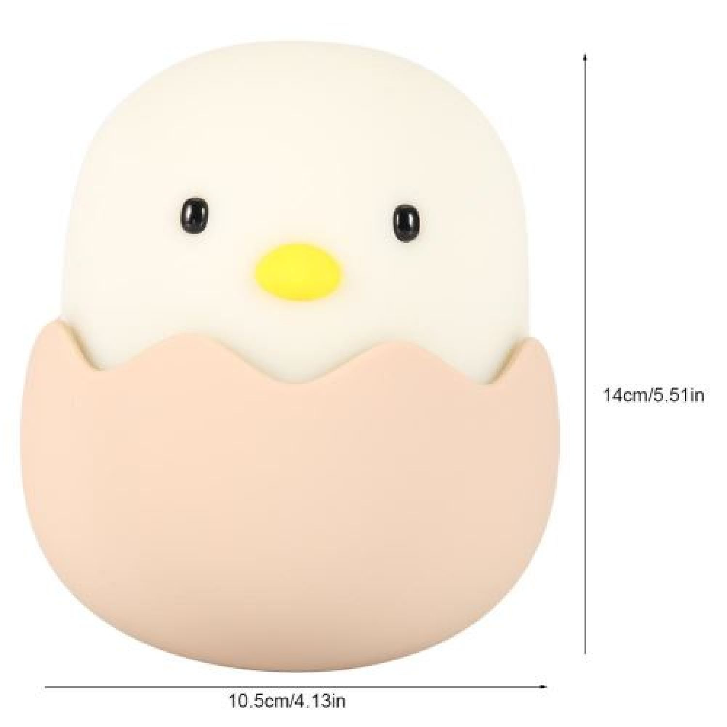 Niedliche Küken-Lampe in einer Eierschale, 14cm hoch und 10,5cm breit.