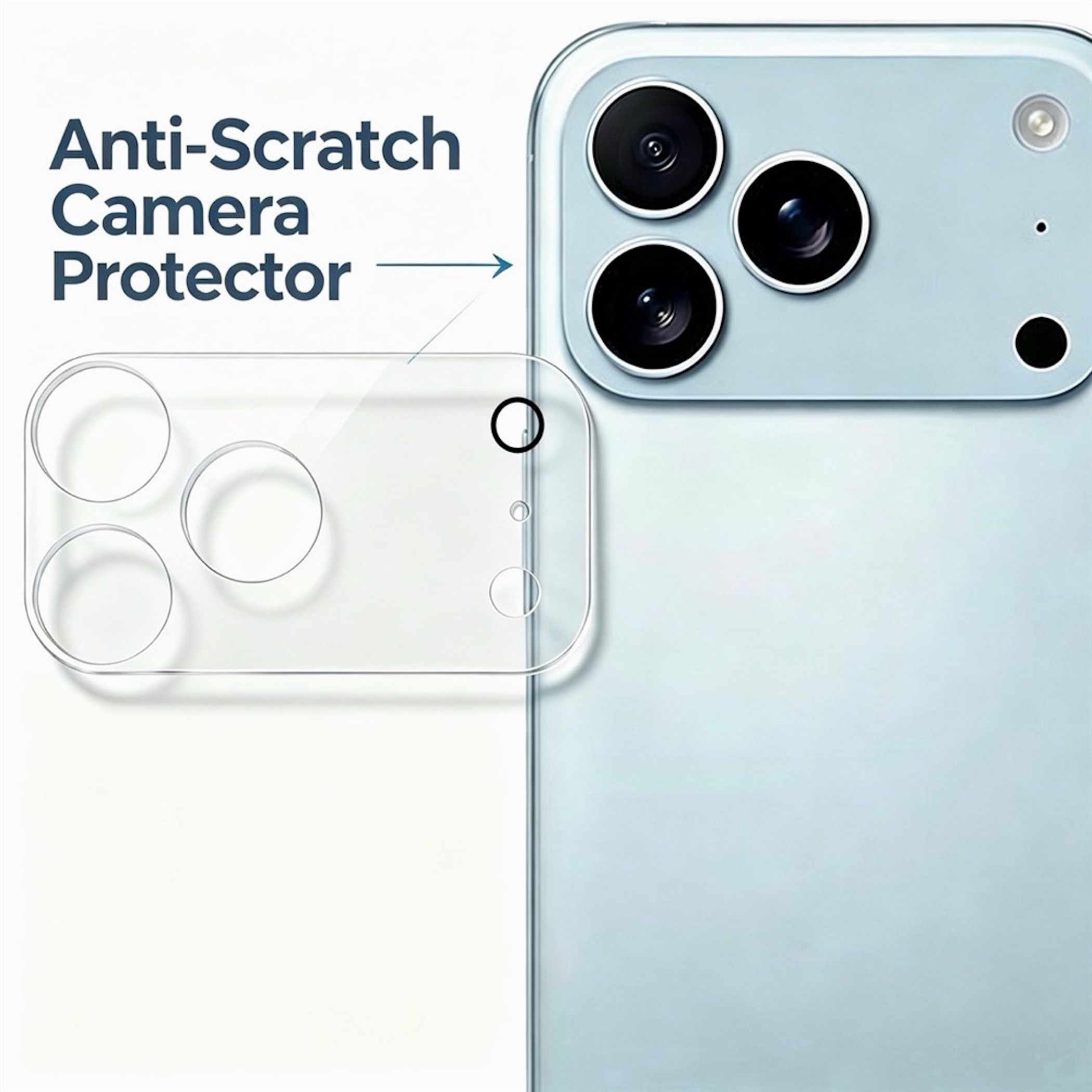 Antikratz-Kameraschoner für Smartphone-Kameras mit drei Linsen.