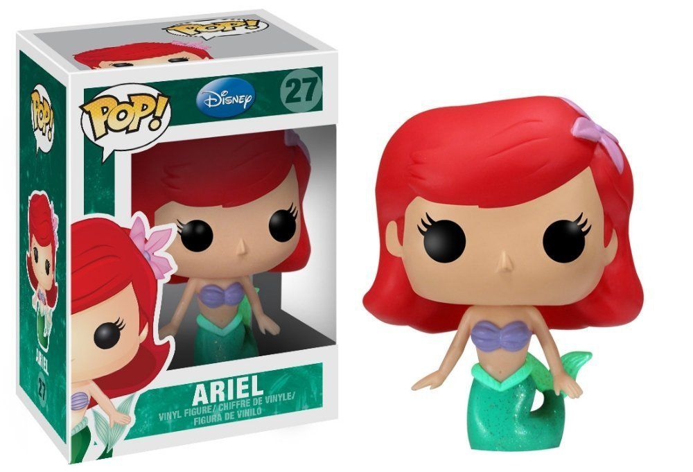 Una figura in vinile Disney Ariel Pop nella sua confezione originale, con capelli rossi.