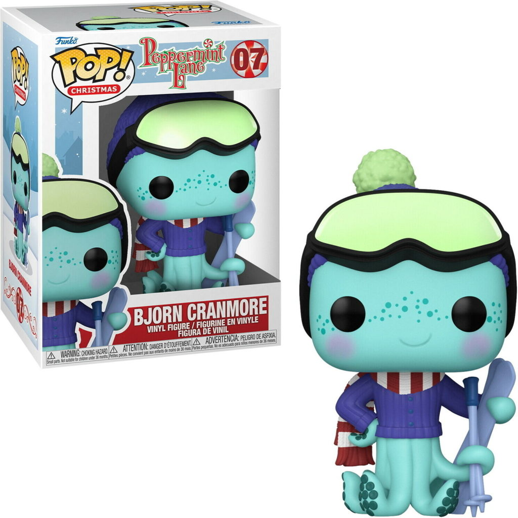 Funko Pop Figur Bjorn Cranmore in Winterkleidung mit Skiern und Brille, vor seiner Verpackung.