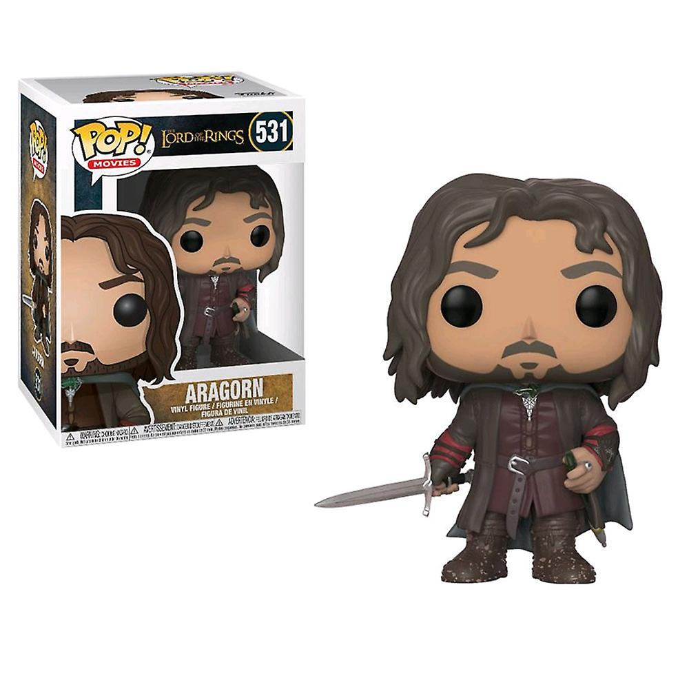 Figurine en vinyle d'Aragorn du Seigneur des Anneaux avec sa boîte.