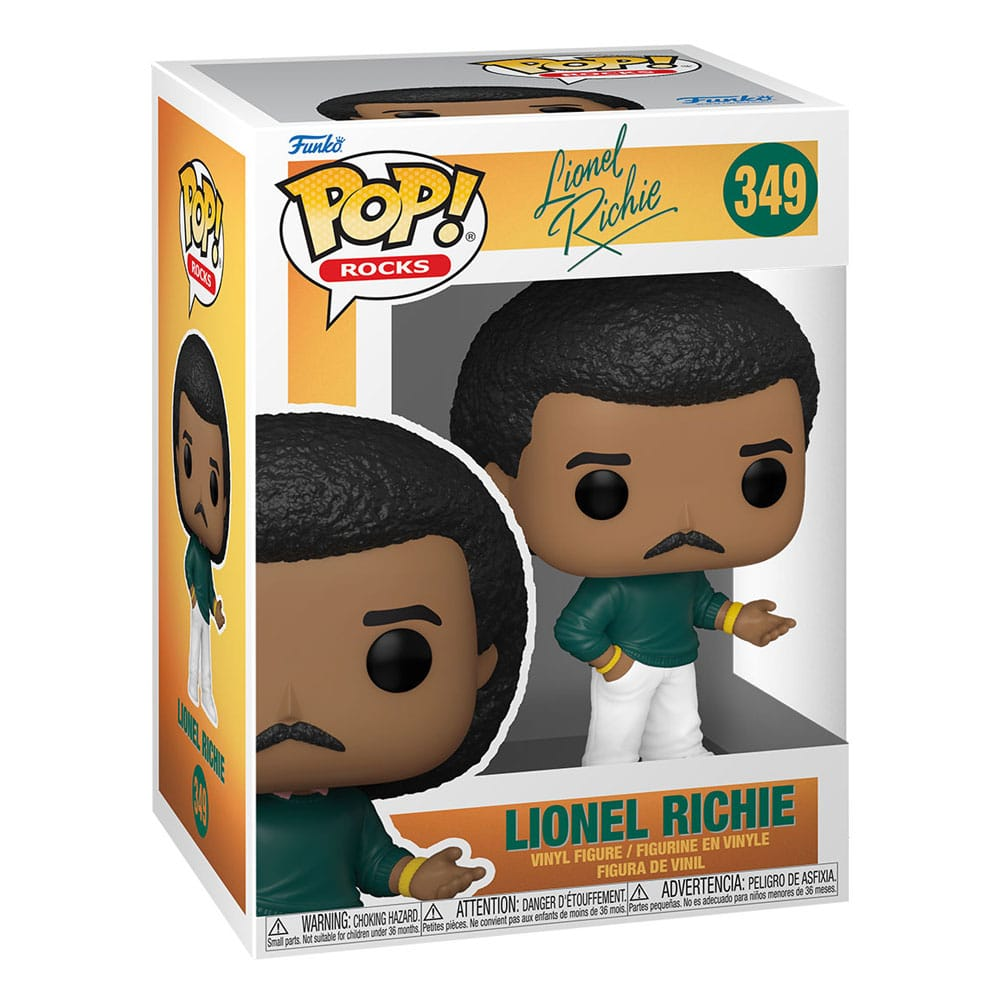 Figurka winylowa Funko Pop przedstawiająca Lionela Richie w numerowanym pudełku kolekcjonerskim.