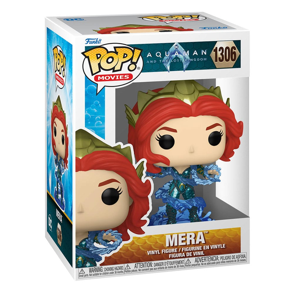Funko Pop Vinyl Figur von Mera aus Aquaman in originaler Sammlerbox mit Wassertrail.