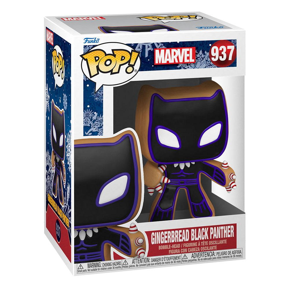 Figura Funko Pop Marvel 937 in scatola, Gingerbread Black Panther.