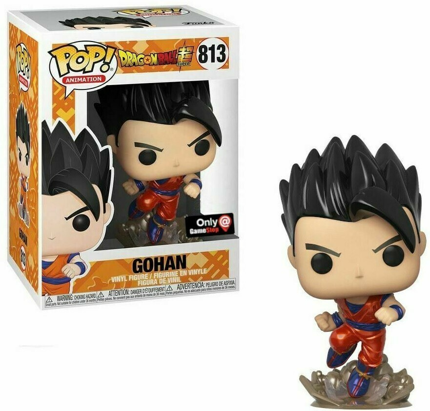 Funko Pop Figur von Gohan aus Dragon Ball Super, Nummer 813, mit Box auf weißem Hintergrund.