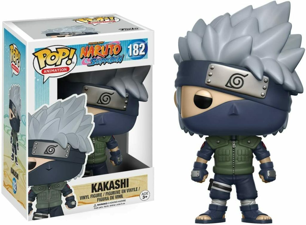 Figura de vinilo Pop! Animation Naruto Shippuden Kakashi junto a su caja.