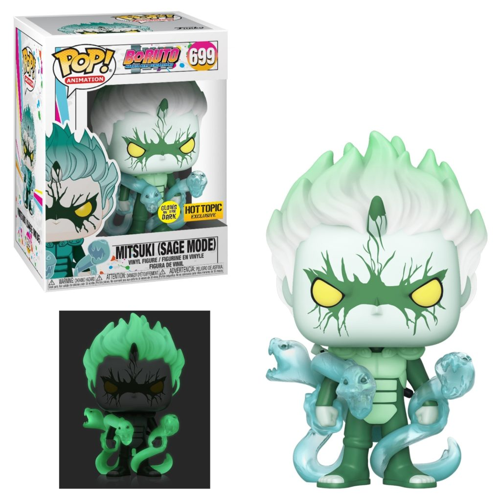 Figura Funko Pop de Mitsuki Modo Sabio con caja y efecto brillante.