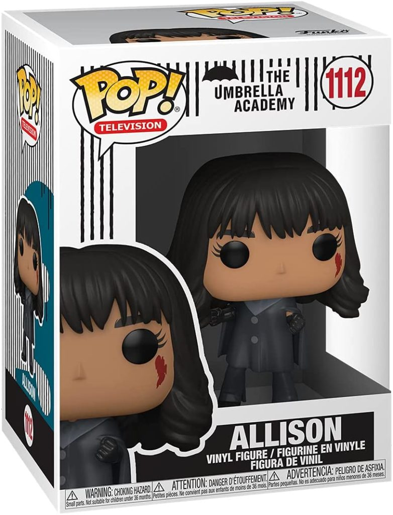 Figurka winylowa Funko Pop przedstawiająca Allison z The Umbrella Academy w oryginalnym pudełku.