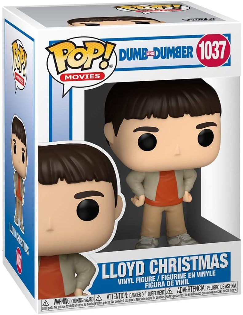 Eine Funko Pop Figur von Lloyd Christmas aus Dumb and Dumber in einer Sammlerbox.