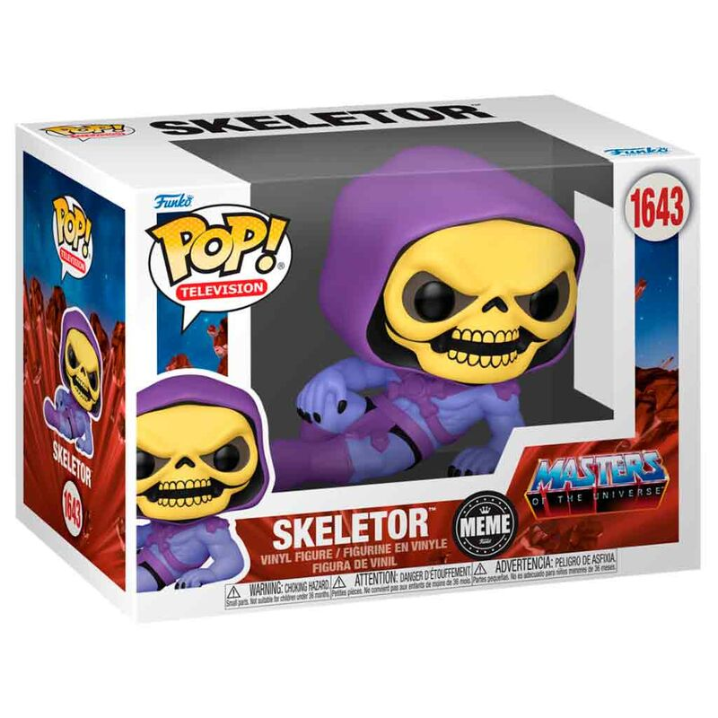 Figura de vinilo Funko Pop! de Skeletor meme en su caja original.