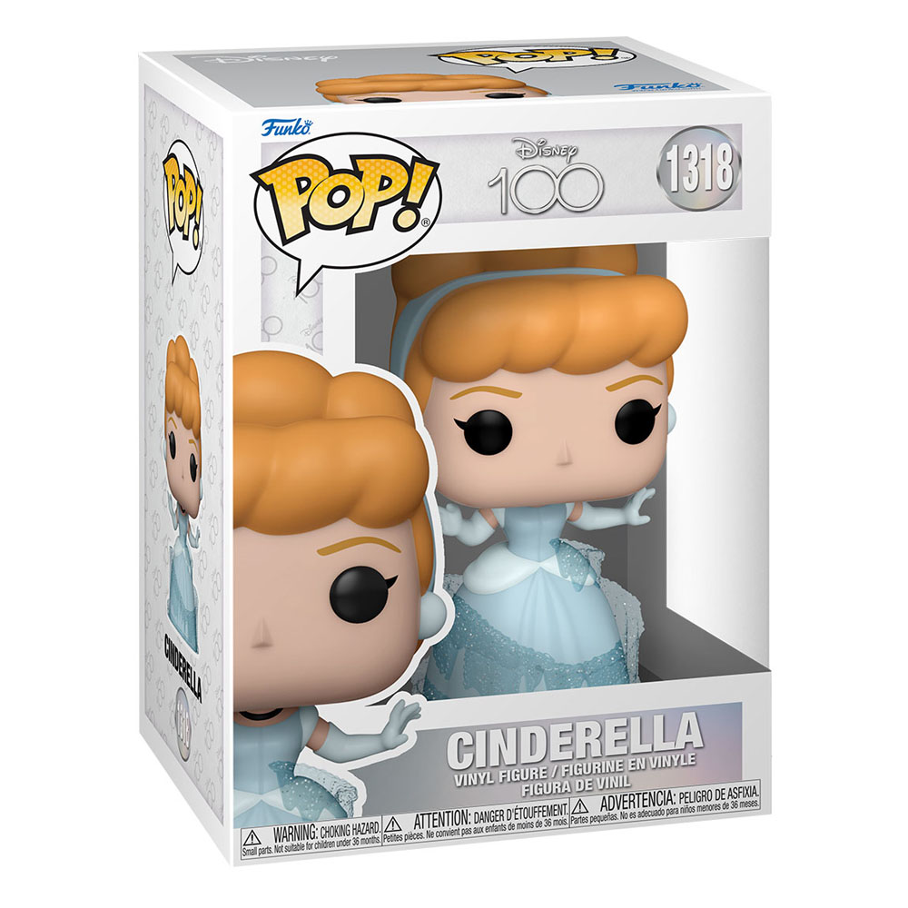 Figura in vinile Funko Pop Cenerentola Disney 100 in scatola.