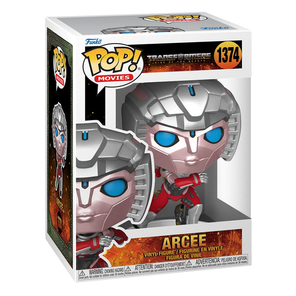 Transformers Arcee Funko Pop Figur in ungeöffneter Sammlerbox.