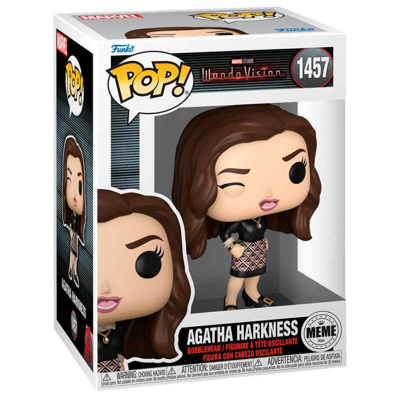 Figura de vinilo Funko Pop de Agatha Harkness de WandaVision en caja.