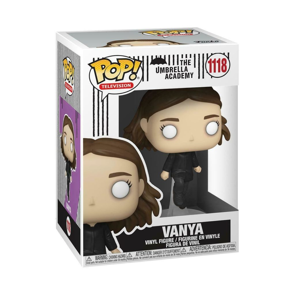 Figura de vinilo Funko Pop de Vanya de Umbrella Academy en caja.
