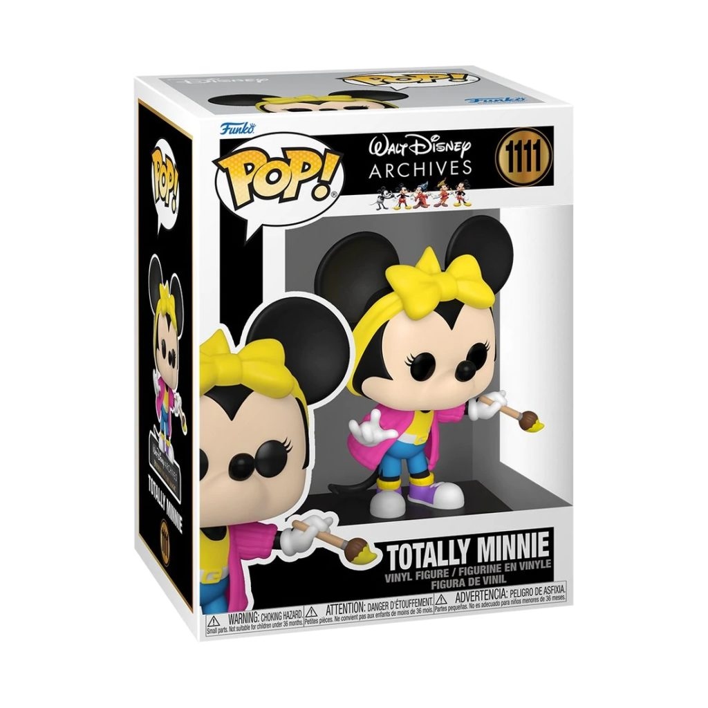 Una caja Funko Pop con una figura de vinilo de Totally Minnie con un pincel.
