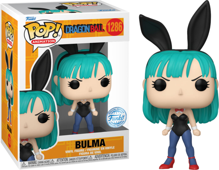 Funko Pop Figur von Bulma in Hasenohren mit Box.