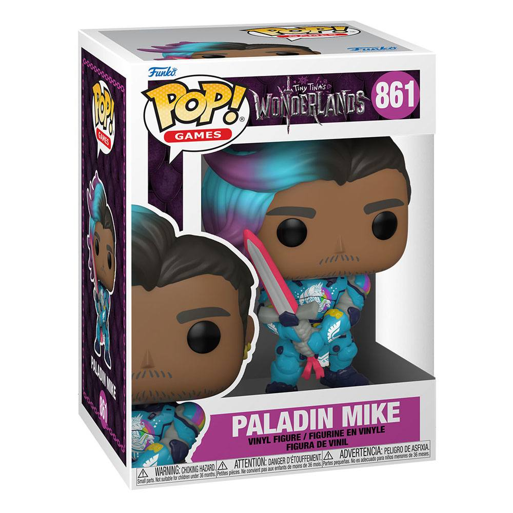 Una scatola Funko Pop di Paladin Mike numero 861 da Tiny Tina's Wonderlands.