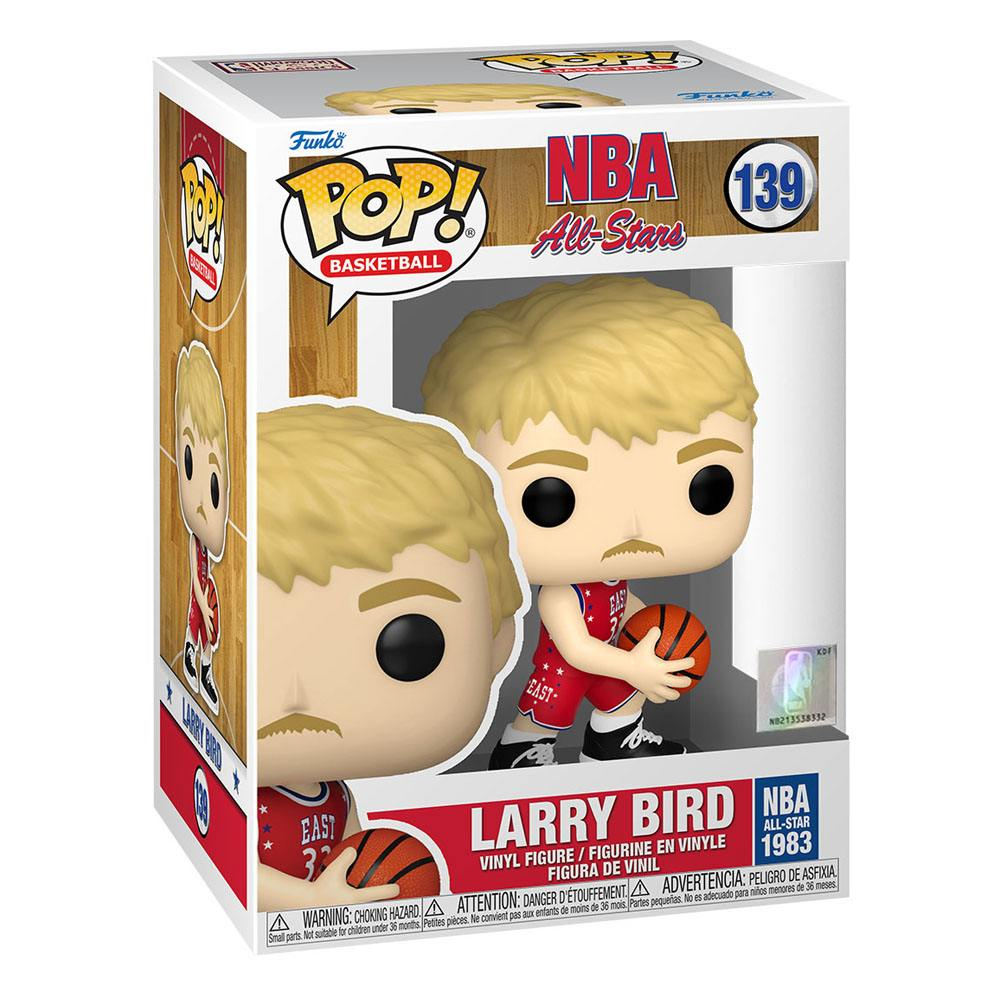 Funko Pop! NBA Larry Bird Vinylfigur in Originalverpackung mit Basketball.