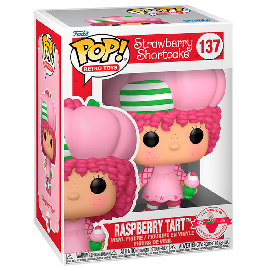 Figura de vinilo Funko Pop Retro Toys Raspberry Tart en su caja colorida.