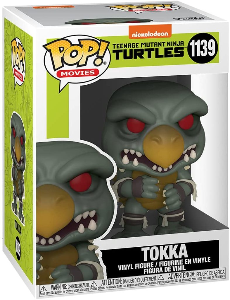 Figura de vinilo Funko Pop! de Tokka de Teenage Mutant Ninja Turtles en su caja.
