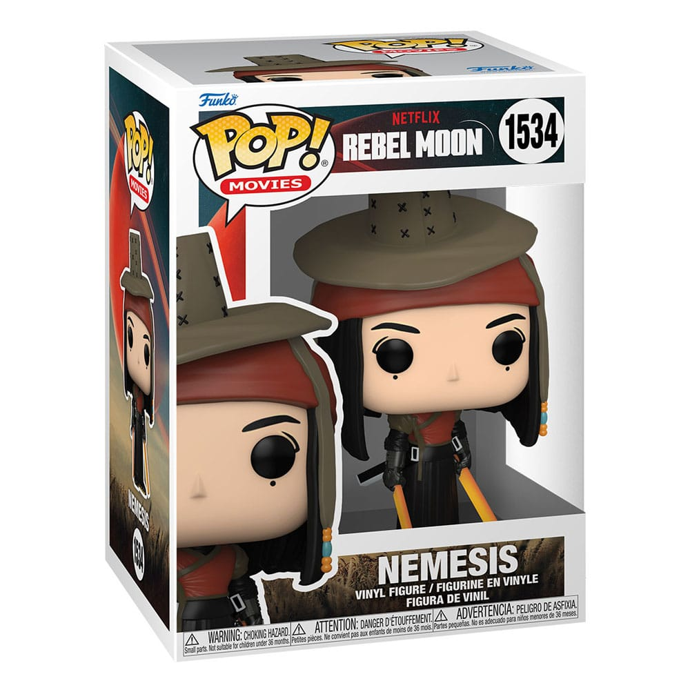 Figura de vinilo Funko Pop de Némesis de Rebel Moon en su caja.