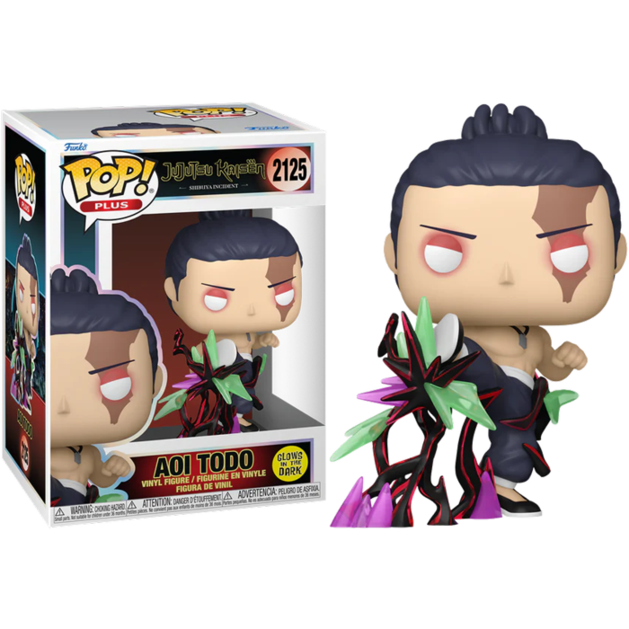 Aoi Todo Pop!-Figur aus Jujutsu Kaisen mit Box und Effektteilen.