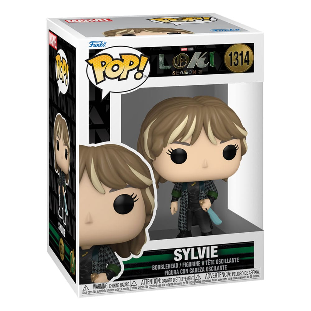 Funko Pop di Sylvie da Loki nella sua scatola, numero 1314.