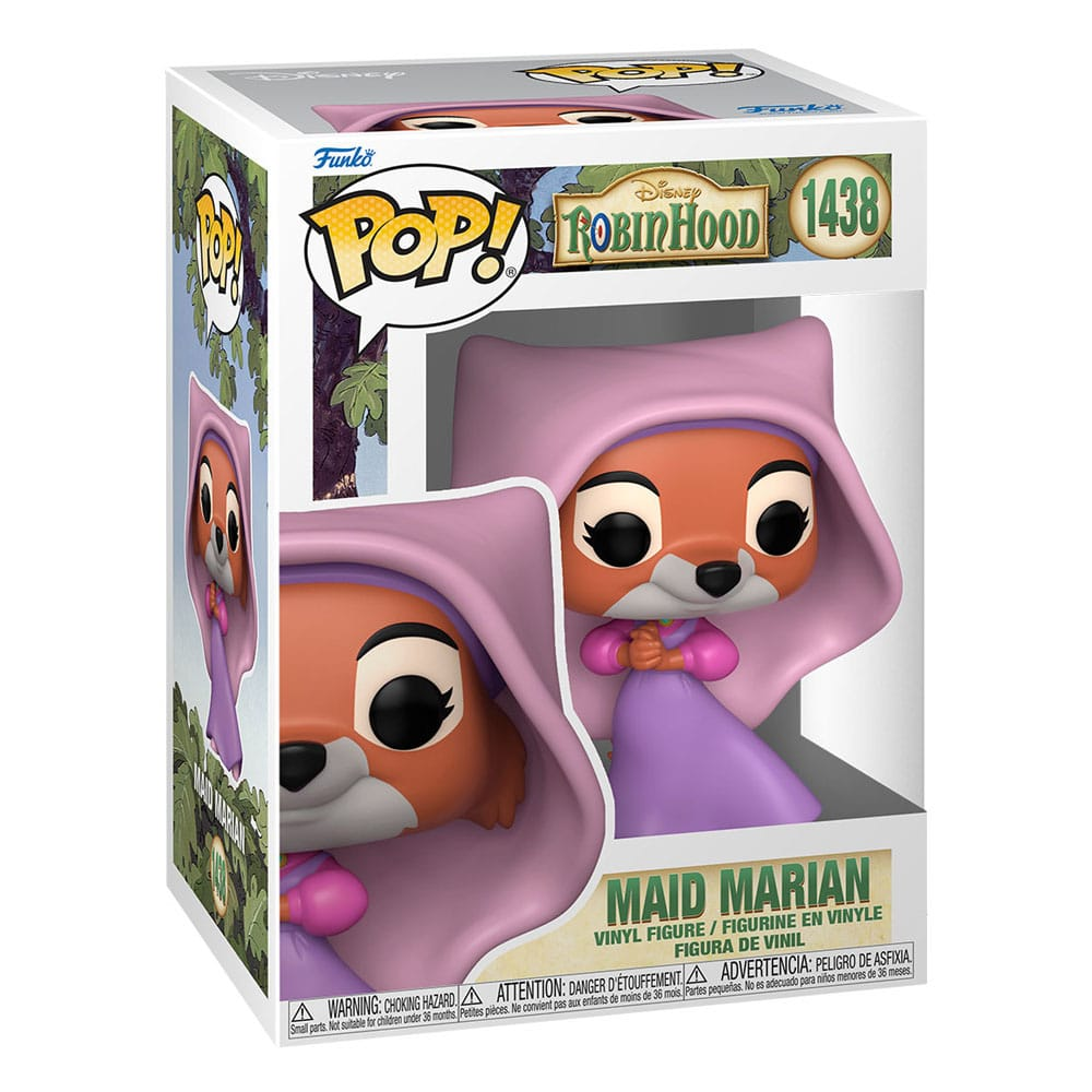 Eine verpackte Funko Pop Vinylfigur von Maid Marian aus Disneys Robin Hood, Nummer 1438.