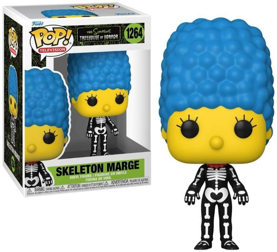 Funko Pop Skelett Marge Figur in Verpackung.