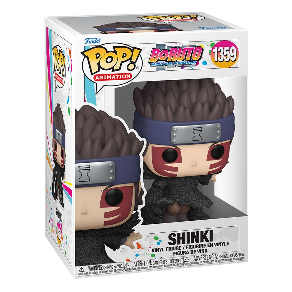 Figurine en vinyle Funko Pop! Animation de Shinki de Boruto, numéro 1359, dans sa boîte d'origine.
