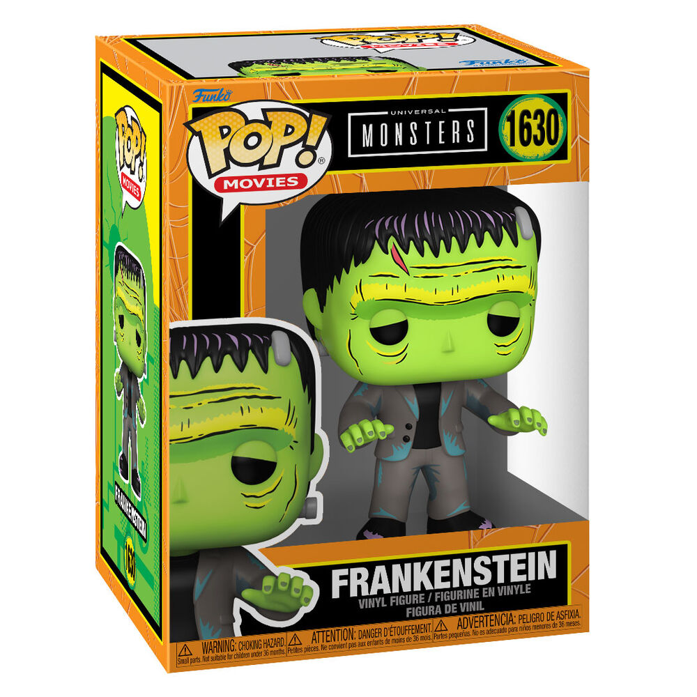 Funko Pop Frankenstein Vinylfigur Nr. 1630 in oranger und schwarzer Verpackung.