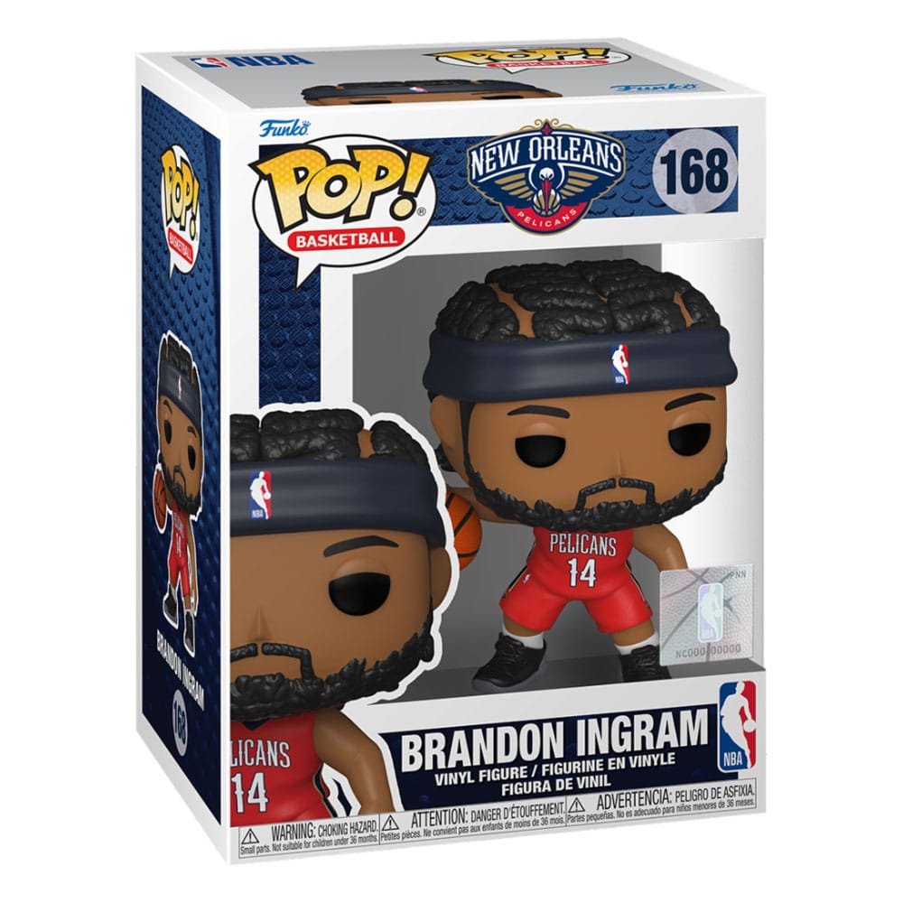 Funko Pop Vinylfigur von Brandon Ingram in Pelicans Trikot mit Nummer 14 in Originalverpackung.