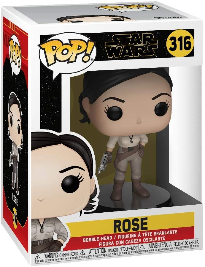 Action figure in vinile Funko Pop di Rose Tico di Star Wars in scatola da collezione.