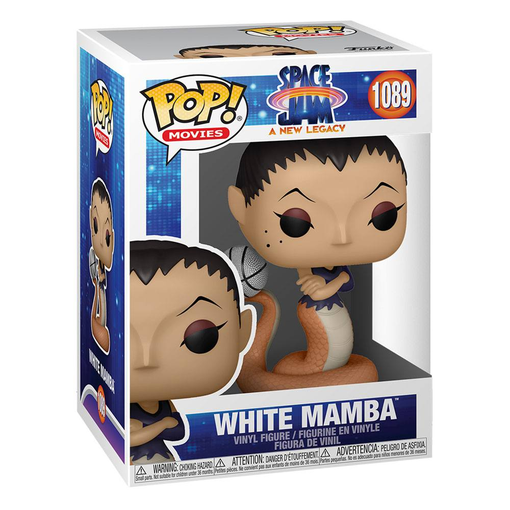 Una figura de vinilo Funko Pop White Mamba de Space Jam: A New Legacy con cuerpo de serpiente.