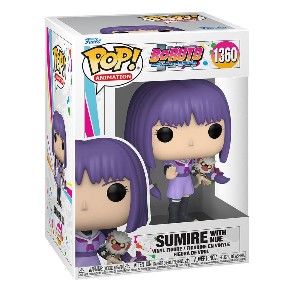Funko Pop! Figur von Sumire mit Nue aus Boruto in einer bunten Sammlerbox.